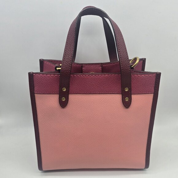 Coach Field Tote 22 Colorblock with Coach Badge Rouge Multi - Picture 2 of 8